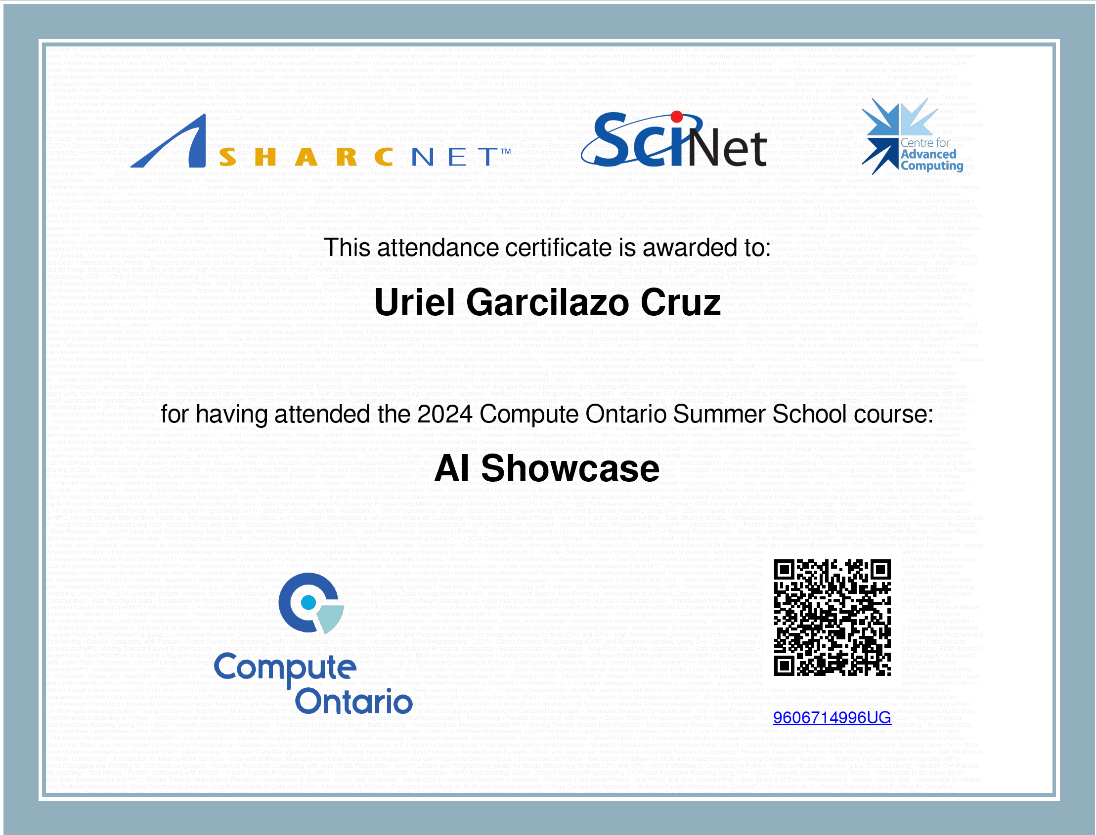 Compute Ontario Certificate