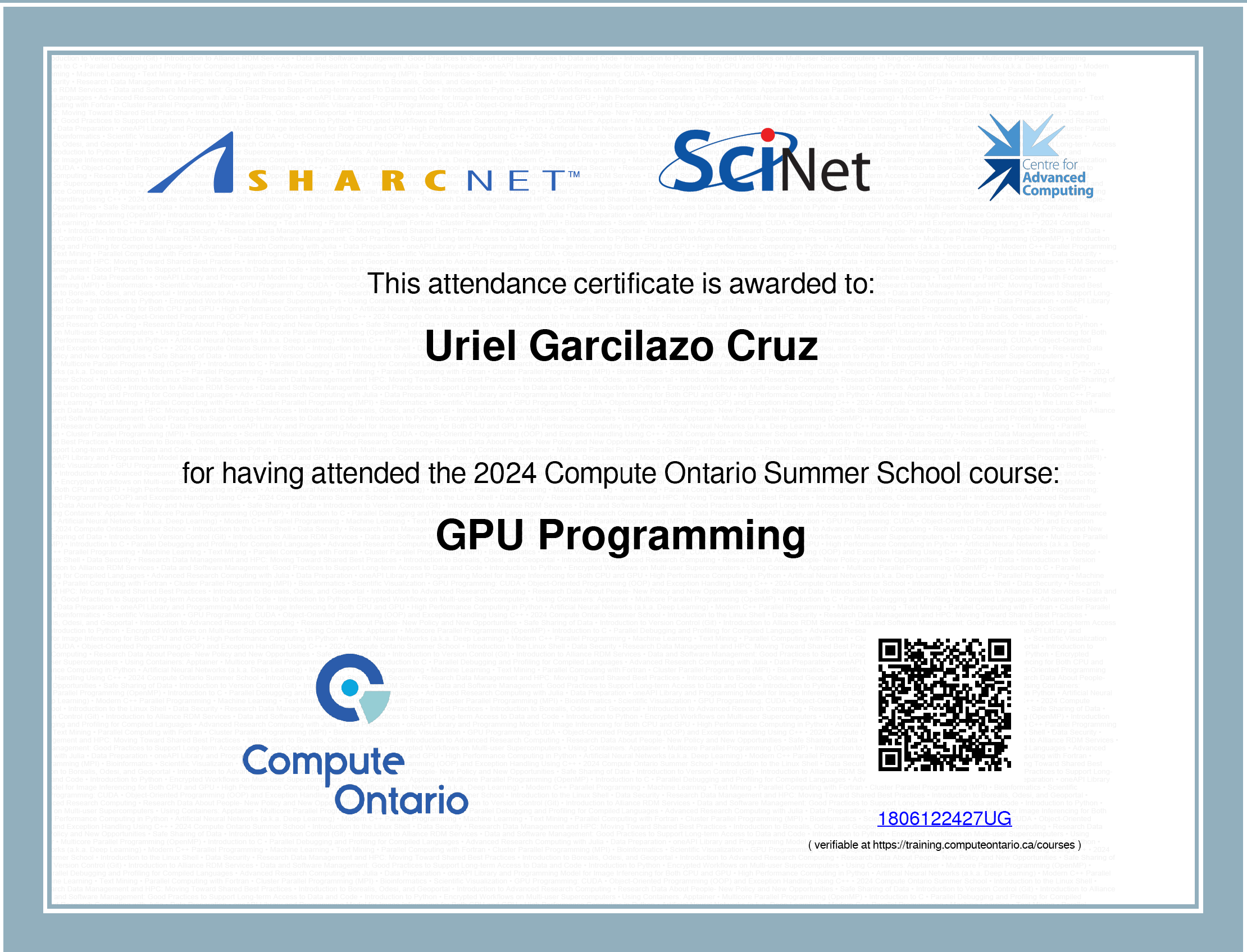 Compute Ontario Certificate