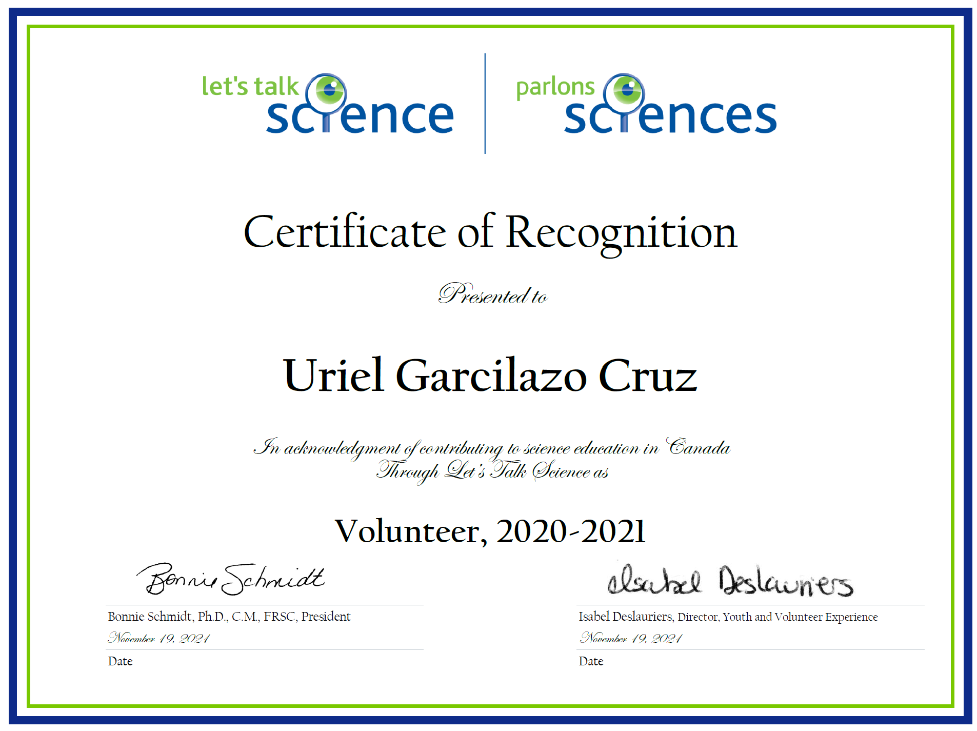 LTS certificate year 2