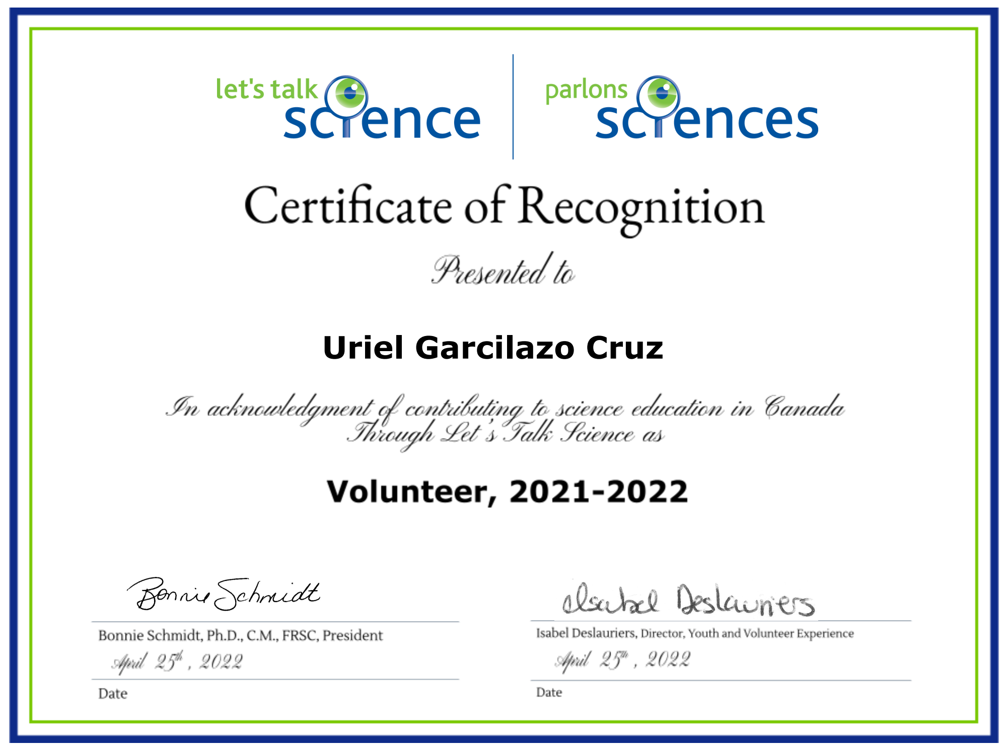 LTS certificate year 2